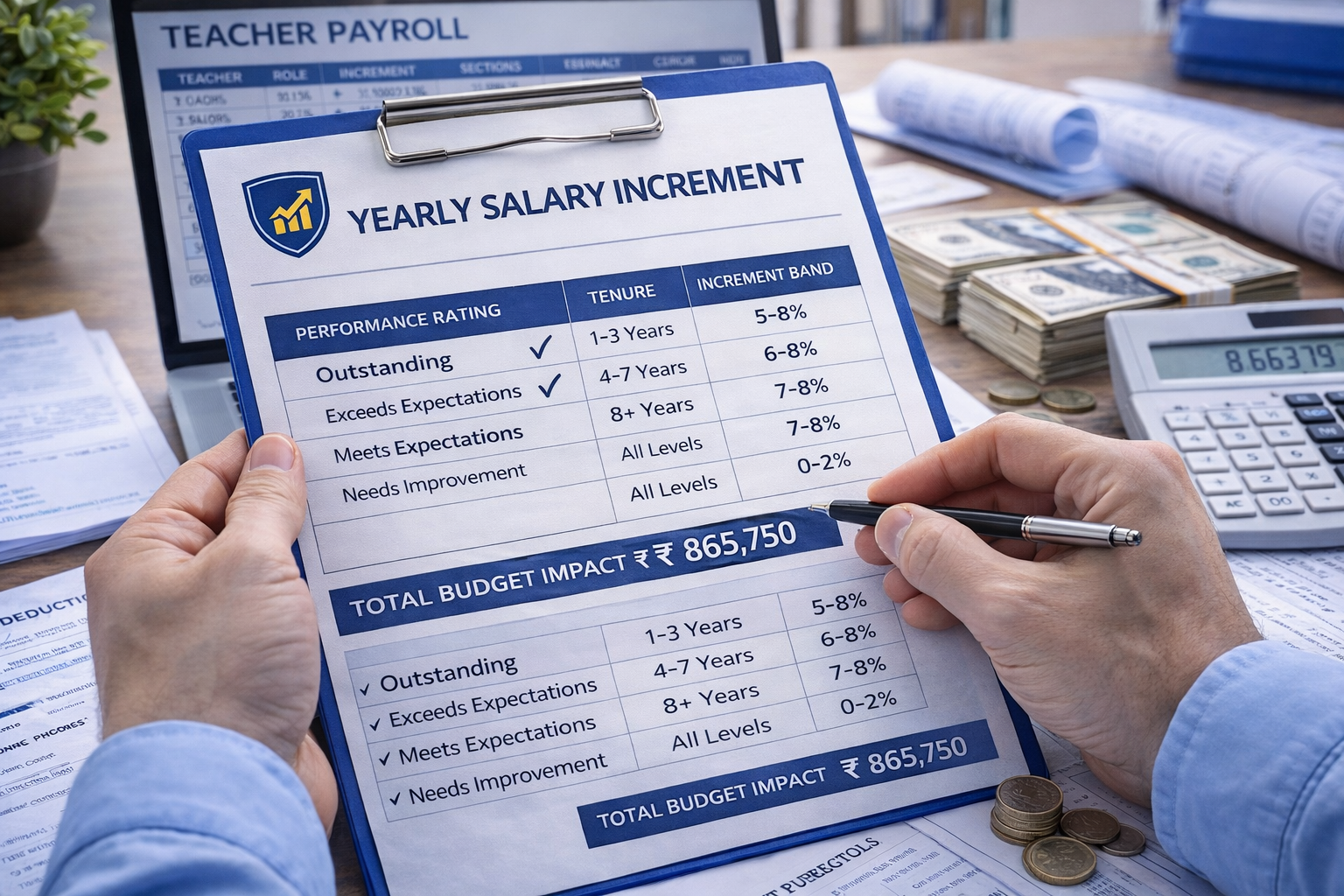 K-12 Salary Increment & Promotion Calculator Professional Framework
